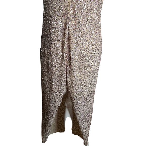 Mac Duggal Rose Gold Fully Sequined Sheath Cocktail Dress, Size 14, NWT - Picture 11 of 13